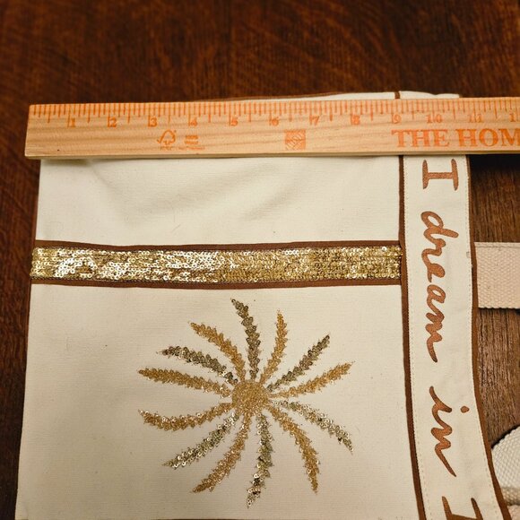 Art Chives "I Dream in India" Tote. Gold Sequined Palm Trees NWT **READ** - Picture 10 of 11